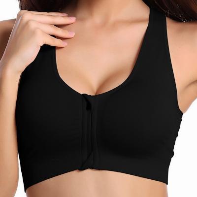 China Factory Breathable Push Up Bra 2021 Wholesale High Quality Breathable Sports Top Front Zipper Gym Yoga Fitness for sale