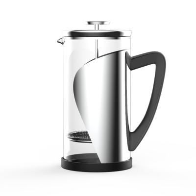 China 304 PORTABLE Single French Press Stainless Steel Grade Coffee Glass Maker Custom French Coffee Tea Maker for sale