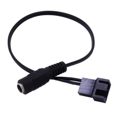 China PC 5.5mm x 2.1mm Power Supply DC Female Plug to 3 Pin Adapter Cable or 4 Pin Male PC Case Fan Power for sale