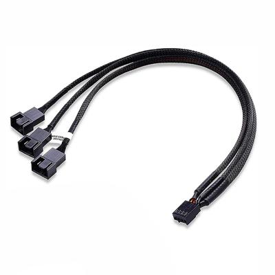 China Connects to motherboard and splits signal 3 to PWM from PWM fans 4 pin 1 to 3 way fan splitter cable for 4-Pin/3-Pin case extension power cable computer pc cpu fan ATX for sale