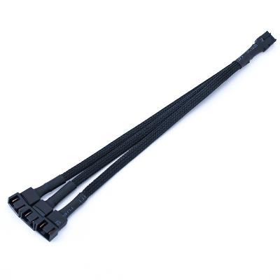 China Computer 1 To 3 Way 4-Pin PWM Connector Fan Extension Cable Computer Fan Cable 4 Splitter Sheathed Terminal One Point Three Extension Cable for sale