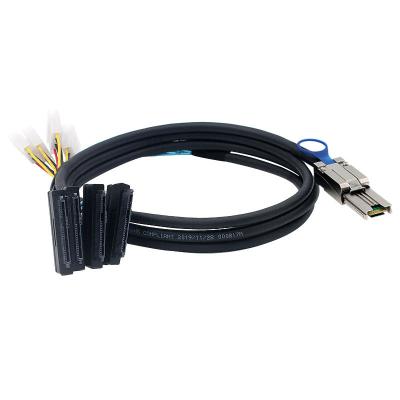 China Silver plated mini copper SAS cable sff-8088 to sff-8482 plus high-speed power supply 4 large 4PIN SAS hard disk cable cord for sale