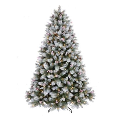 China 7.5 ft New PVC / Hard Hinged Needle Mixed Pre-Lit Christmas Tree For Holiday Decoration for sale