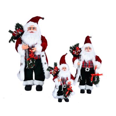 China Santa Claus Figure Home Plush Toys Fabric Christmas Decorations Christmas Supplies for sale