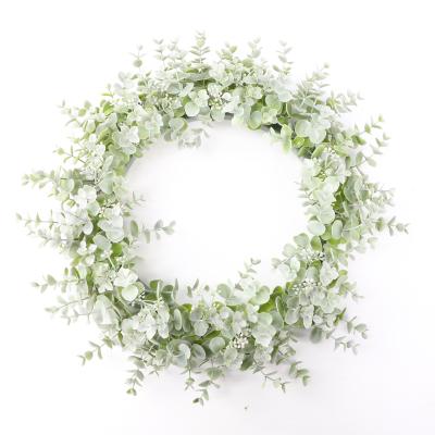 China Wholesale Artificial Natural Touch Spring Door Greenery Eucalyptus Decorative Wreath for sale