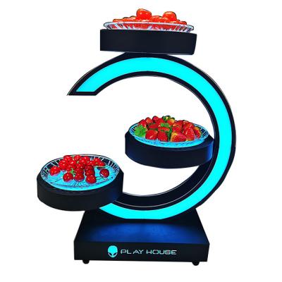 China Commercial Display Customized Wholesale C Shaped Illuminated Fruit Dish Bar KTV LED Fruit Serving Tray For Nightclub for sale