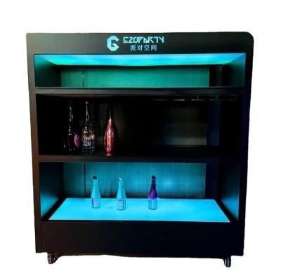 China Customized Viable LOGO Acrylic Champagne Wine LED Bottle Display Glorifier Display Champagne Cabinet For Bar Party Night Club for sale