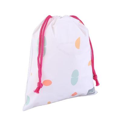 China Polka Dot Pattern Recyclable Nylon Cute Printing Drawstring Bag Gift Bag for sale