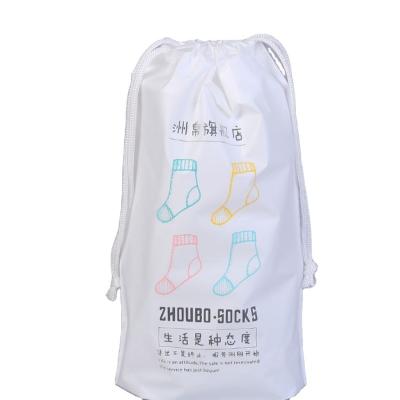 China Recyclable Socks Packaging Bag PE / EVA Drawstring Bag Custom Design Printing Polybag for sale