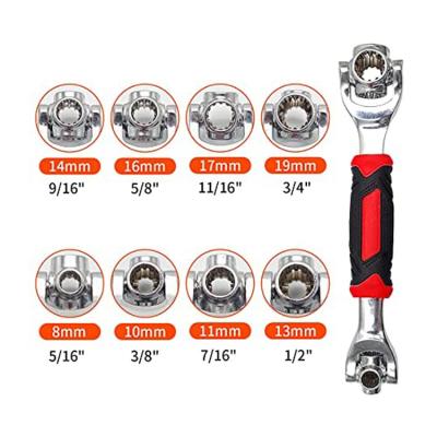 China 8-19mm 48 in 1 with Torx Key Universal Spline Bolts Universal Multifunctional Main Rotating 360 Degree Tiger Socket Wrench for sale