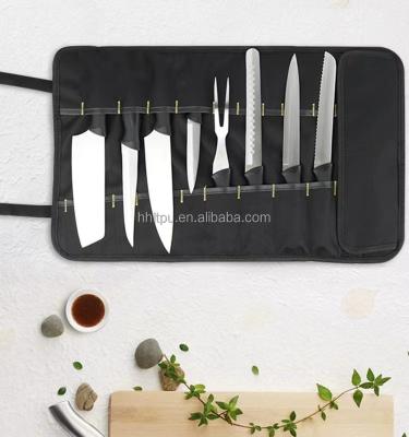 China Portable Outdoor Picnic Camp Waterproof Canvas Portable Steel Kitchen Knife Canvas Chefs Knife Roll Bag Tool Organizer for sale