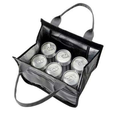 China Woman Style PU Leather Woman Insulated  6 cans Cooler Bag Thermal Lunch Cooler Tote bag for sale