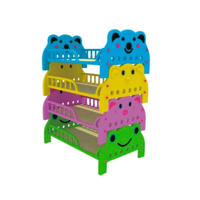 China Plastic wooden children stackable cartoon bed for kindergarten for sale