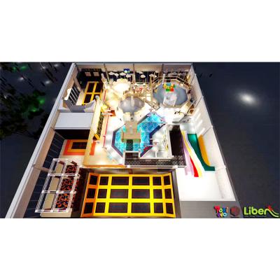 中国 Sell Well Indoor Amusement Playground Slide Trampoline Park With Large Ball Pit 販売のため