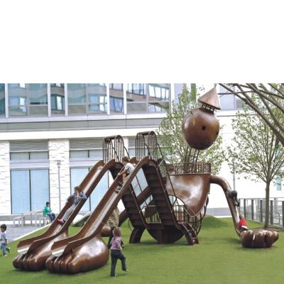 中国 Outdoor children's amusement park equipment creative metal playground slide for sale 販売のため