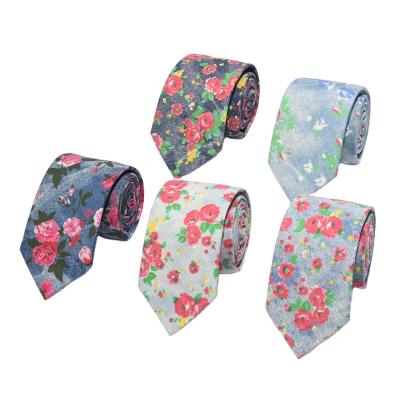 China YiLi Handsome Uniform Cotton Neck Ties Krawatte Flower Floral Tie YL 4324 for sale