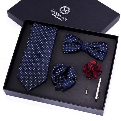 China YiLi Men Elegant Polka Dot Pattern Neck Tie Set Gift Box for sale