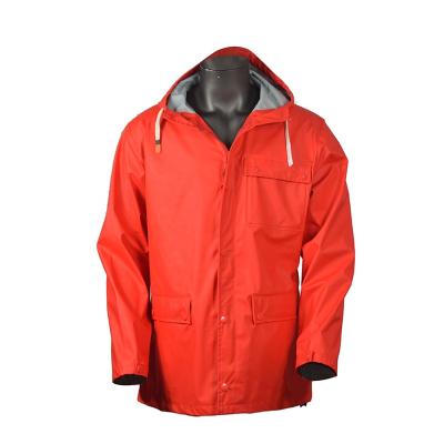 China 100% cheap and high quality wholesale raincoat rain wear men's custom rain jacket PU waterproof clothing for sale