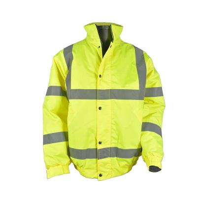 China Custom Made Plain High Quality Stylish Safety Cotton Workwear Reflective Jacket For Men for sale