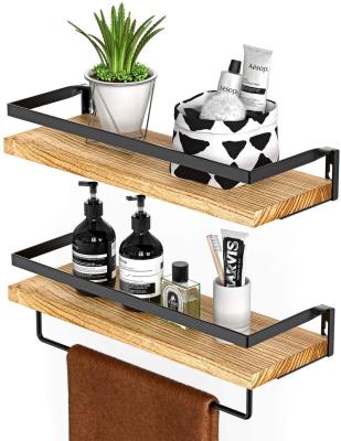 China Wooden kitchen tableware shelf with metal basket storage wooden shelf wooden shelf with metal basket for sale