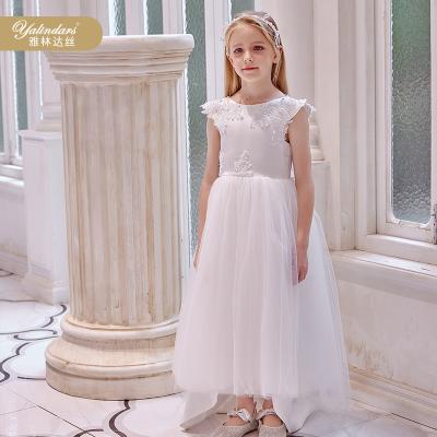 China Regular Available Baby Girls Baptism Beaded Soft Bodice Mesh Bridesmaids First Holy Communion Dresses for sale