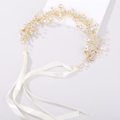 China Wholesale Bride Stain Alloy Pearl Diamond Sash Handmade Wedding Dress Accessories Decoration Used for sale