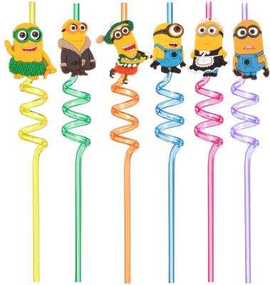 China Party Straw Reusable Hard Plastic Juice Swirly Viable People Beautiful Yellow Custom PET Crazy Straws for sale