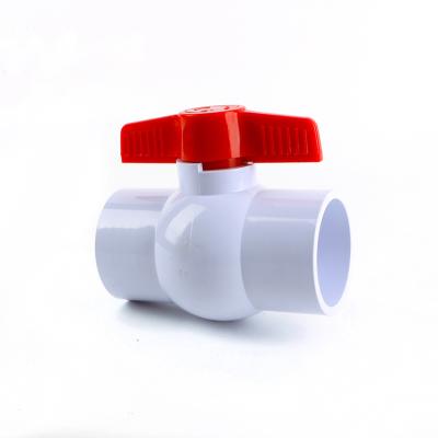 China Metal Compact PVC Ball Valve , Agricultural Plastic White Ball Valve for sale