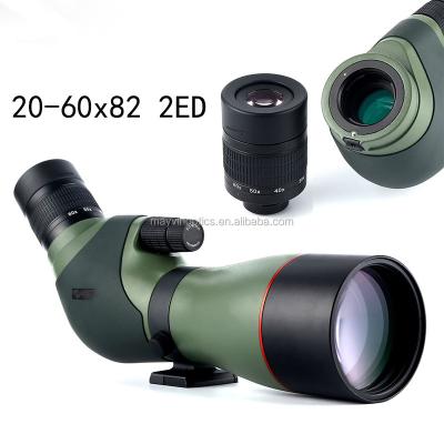 China Factory High Resolution 20-60X82 ED2 Military Long Term Spotting Scope Angled Telescope Spotting Scope With Portable Tripod 20-60x82 ED for sale