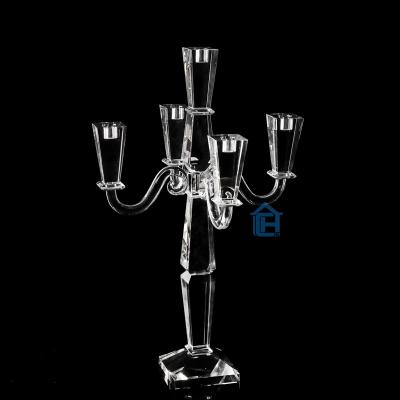 China Smooth lines 5am traditional weddings design wedding crystal candelabra centerpieces decoration for sale