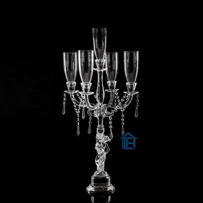 China Wholesale Exquist Weddings Beautiful 5am Wedding Centerpieces Crystal Candelabras For Wedding Decoration for sale