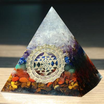 China China Chakra Energy Generator Crystal Orgone Pyramid Orgonite Pyramids for EMF Protection and Healing Meditation for sale