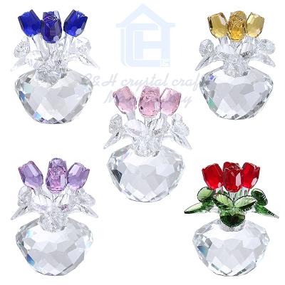 China Europe best k9 crystal rose flower for home decor for sale