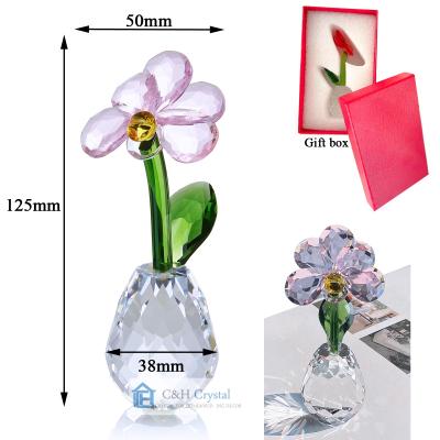 China China wedding gifts love presents to Crystal Flower Flower Crystal Crafts Crystal Glass Flower Figurines unique for sale