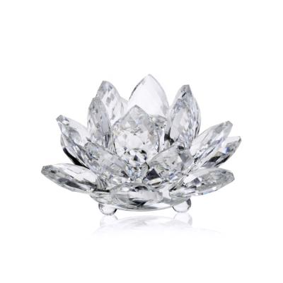 China clf009 cheap wedding classic home decoration decoration transparent crystal lotus flower for sale