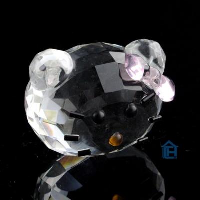 China China Hot Selling Carved Figurine Crystal Hello Little Kitty Animal Cat For Decoration For Gift for sale