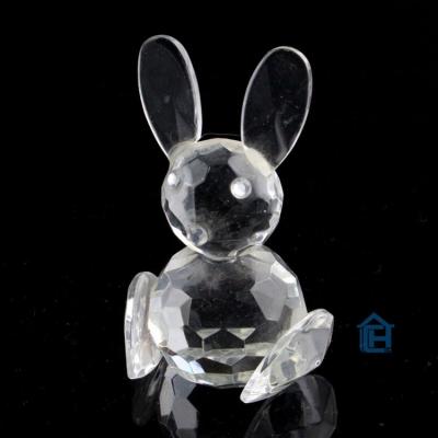 China China Clear Crystal Rabbit Carving Figurine Glass Crystal Animal For Decorative Gifts for sale