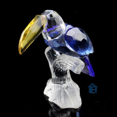 China China Colored Crystal Woodpecker Crafts, Hand Carved Crystal Animals, Crystal Bird For Christmas for sale