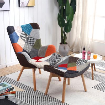 China (Size) adjustable colorful patchwork fabric cafe lounge sofa chair with arm for sale