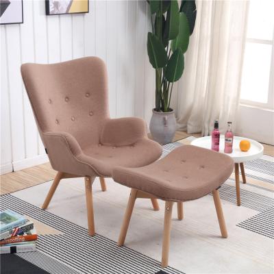 China Hot Sales Velvet Solid Wood Lounge Chair (Other) Adjustable With Ottoman/Snail Legs Sofa Set With Solid Wood For Living Room for sale