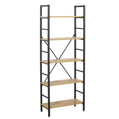 China Dinining Room Cafe 5 Tier Bookcase Display Stand Storage Unit Portable Wooden Book Shelves for sale