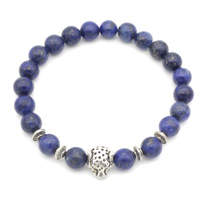 China CLASSIC hot selling European and American leopard head bracelet lapis lazuli beaded bracelet BR210007 for sale