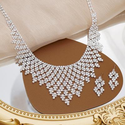 China Hot Sale Casual/Sporty Necklace And Earring Sets Bridal Jewelry For Ladies Wedding Jewelry Set for sale