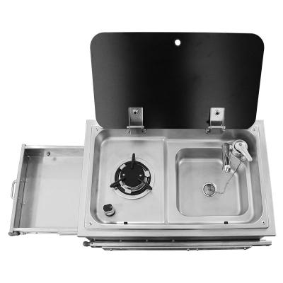 China With Faucet Portable Camper Stainless Steel Hand Sink With Lid With Stove for sale