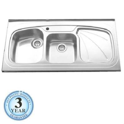 China Without Faucet 1200x600 Stainless Steel Kitchen Sink Double Bowl With Drainer for sale