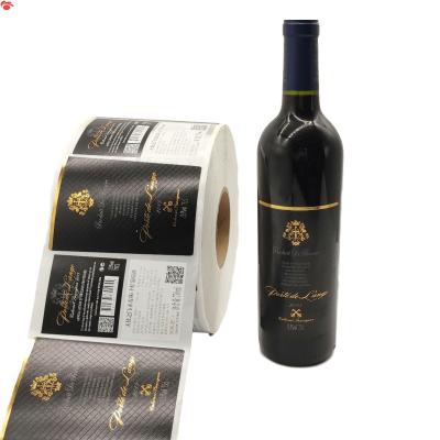 China Waterproof Popular Custom Sticker Logo Printing Label Wine Sticker Digital Embellishment Label for sale