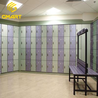 China School Office Fitness Fireproof Formica Laminate Colorful Compact HPL 4 Door Locker for sale