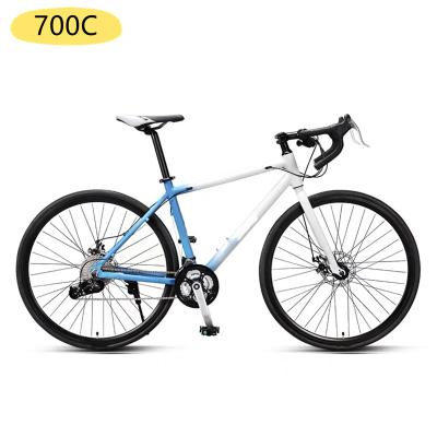 China Modern Steel Fashion 700C 21 Speed ​​Road Bicycle With Disc Brake Double Alloy Aluminum Sport Racing Bike for sale