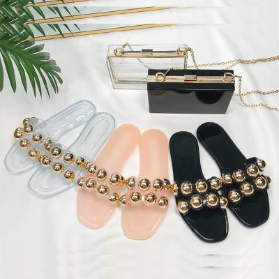 China Summer Jelly Sandals Clear Jelly Slides Anti-Smell Anti-Smell Anti-Smell Slippers for Women Transparent Clear Jelly Shoes for Summer for sale