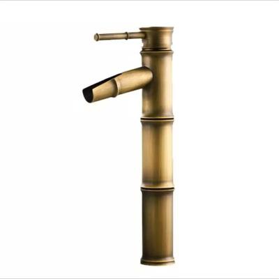 China STOCCO Metered Faucets Hot And Cold All European Antique Bamboo Copper Basin Joint Upcounter For Bathroom for sale